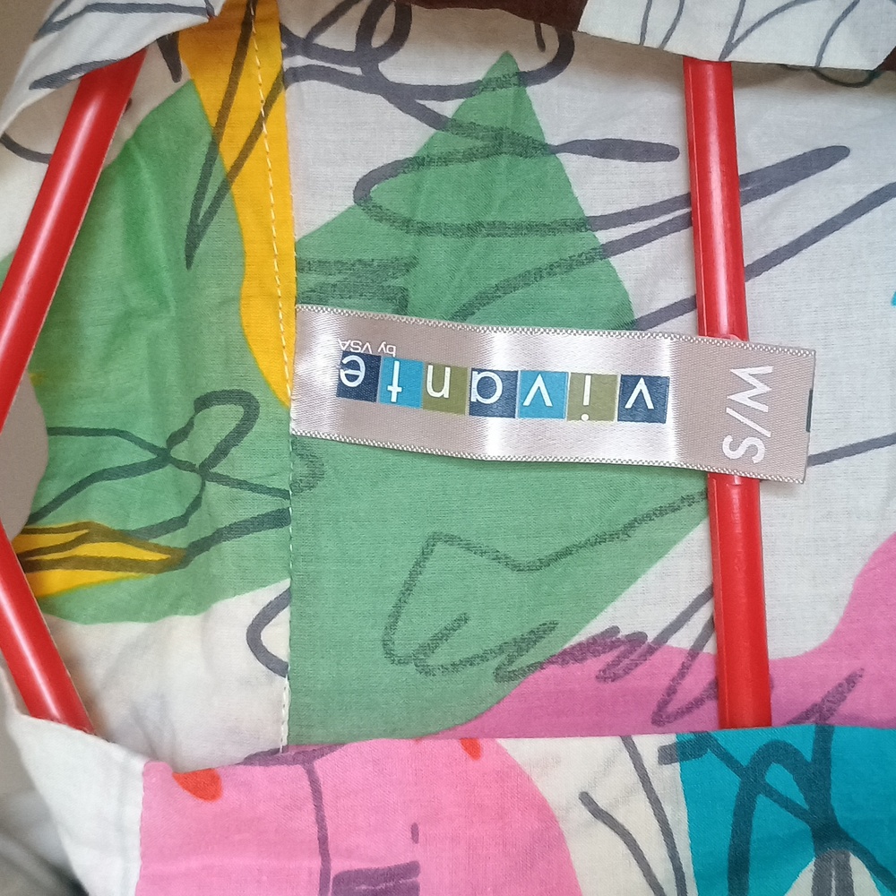 Colorful Vivante Lightweight 100% Cotton Robe - S/M - Maximalist Abstract Design - Picture 10 of 10